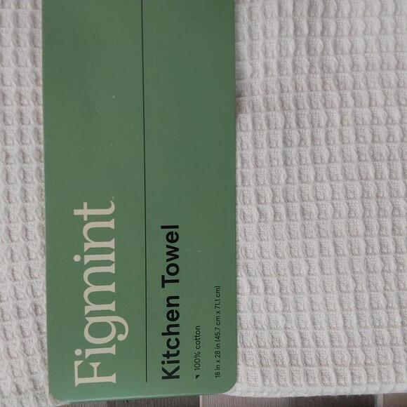 18" x 28" Vintage Waffle Kitchen Towel Cream | Figmint | Set of 2 - Picture 2 of 5